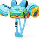 HeySplash Toddler Swim Vest, Toddler Floaties Fit 13-30/22-44 Lbs, Kids Swim Jacket with Adjustable Strap, Arm Floaties Water Wing Arm Band for Children Learn to Swim, Puddle Sea Beach Jumper Boy Girl (U-6-15kg Green Coconut Grove)