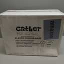 GATHER 700PCS Pink Plastic Plates - Gold Rim Disposable Plastic Dinnerware Set Include 200 Pink Plates, 300 Silverware, 100 Napkins, 100 Cups for Party & Wedding