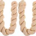 2pcs Boho Table Runner Wrinkled Polyester Table Flag for Rustic Wedding and for Home Decoration, Beige