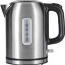 Basics Electric Kettle, Tea Kettle & Water Boiler with Auto ShutOff, Boil Dry Protection, Strix Thermostat, BPAFree, 1500W, 1.1Qt (1L), Stainless Steel, New Model, Black & Silver