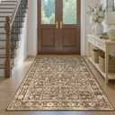 3x5 Washable Area Rug, Non-Slip Rugs for Entryway Kitchen Bedroom Beside Rugs, Low Pile Soft Carpet for Bathroom Laundry Room Decor, Brown
