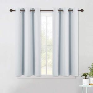 NICETOWN Room Darkening Draperies Curtains Panels, Window Treatment Thermal Insulated Grommet Room Darkening Curtains/Drapes for Bedroom (2 Panels, 42 by 45, Platinum-Greyish White)