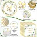 Pickmesh 400 Pcs Sage Green Bridal Shower Party Supplies Eucalyptus Leaves Bride to Be Happy Ever After Disposable Paper Plates Napkins Cups Cutlery Set for Wedding Bachelorette Party Decorations