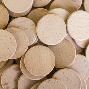 Super Z Outlet Round Unfinished 1.5" Wood Cutout Circles Chips for Arts & Crafts Projects, Board Game Pieces, Ornaments (100 Count)