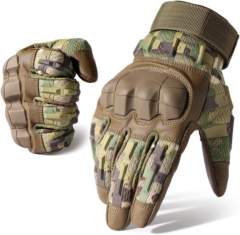 wtactful Touch Screen Motorcycle Tactical Gloves for Men Airsoft Paintball Gear MTB Bike Cycling Cross-Country Motorbike ATV Hunting Hiking Riding Driving Work Outdoor Full Finger Gloves M Camo