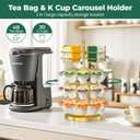 EsLuker.ly K Cup Holder Coffee Pod Organizer Carousel for Countertop, Rotatable Metal 4-Tier Storage Rack Stand for 30 K Cups & Tea Bags, Convenience Meets Elegance, Gold