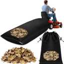 Anti-Tear Large Lawn Tractor Leaf Bag, Waterproof Grass Catcher Bag with Tarp, Double-Stitched Leaf Grass Collection Bagger with Side Zipper and Mesh for Fast Leaf Collection (78.7 x 51.1 inch)