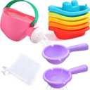 Baby Bath Toys for Kids Ages 1-3 8PCS Toddler Bath Toys Mold Free and 1PCS Toy Storage Net Bag Bathtub Shower Floating Water Toys for 6 Months Up Boy Girl Gifts (Color Random)