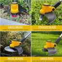 TWEFGFT Cordless Weed Wacker for Dewalt 20V Battery with 4 Types Blades, Brushless Motor, Lightweight Grass Trimmer/Brush Cutter for Lawn, Yard and Bush Trimming（No Battery), Yellow