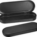 uxcell 2 Pcs Metal Tin Box Container, 6.9x2.4x0.7 Inch Oval Empty Hinged Lid Box Mini Portable Storage Containers for Candy Drawing Pin Crafts, Black