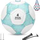 STEEFAN Teal/Blue/Pink Soccer Ball Size 3/4/5 for Kids Outdoor Play,Color Change Soccer Official Ball with Needles and Air Pump,Idea Gift for Teen Boy Girl Junior Women,Indoor Outdoor Game Soccer Ball