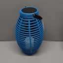 LED Lantern with LED Candle , Garden Lantern for Outdoors, Solar Lights for Outdoors, Includes Solar Module and Battery, Party Decoration, Blue