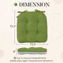 Basic Beyond Chair Cushions for Dining Chairs 4 Pack, Chair Cushion with Ties and Non-Slip Backing, 15.5 x 15.5 inches Tufted Chair Pads for Dining Chairs(Grass Green)