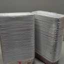 100 Sets Christmas Paper Loaf Pan 6.3 x 2.2 x 2.2 Inch Mini Disposable Bread Pans with Clear Plastic Bags and Ties Rectangle Baking Mold Loaf Containers for Bread Cake Baking (Elegant Style)