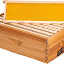 8-Frame Beehive Box Langstroth Medium Super Bee Box for Sale Wax Coated Bee Hives Includes Wooden Frames & Waxed Foundations
