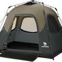 CAMEL CROWN 4 Person Instant Cabin Tent, Pop Up Windproof Tents for Camping, 60-Second Setup Family Tent with Carry Bag for Outdoor Hiking, Color: Sandy Brown