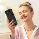 for iPhone 12 Case, Cute Floral Flower Pattern Print Design Soft TPU Full Camera Lens Anti-Drop Anti-Scratch Shockproof Protective Slim Phone Cover for Women Girls - Black