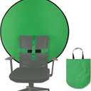 Cosmos 1 Pc Green Screen Backdrop 43 in / 110 cm Diameter Foldable Portable Photography Background Green Screen Chroma Key Backdrop for Photography Photo Video Studio, Live Streaming, Video Meeting