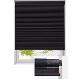 Tonature No Drill Cellular Shades for Indoor Windows, Thermal Insulating & Noise Reducing Honeycomb Shades, Free Stop Cordless Blackout Shades, White, Custom Size Black