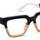 Peepers by PeeperSpecs Women's Take a Bow Oversized Square Blue Light Blocking Reading Glasses 1.25