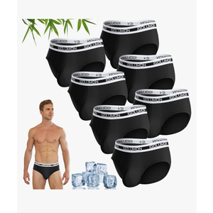 IGOLUMON Men's Underwear Briefs 7 Pack Bamboo Rayon Briefs for Men Support Pouch No Fly Tag-Free Rear Coverage Underwear 2 XL