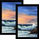 LUCKYLIFE 20x27 Picture Frame, Wall Hanging Puzzle Poster Frames, Display Pictures 20 x 27 without Mat, Pack of 2, Black