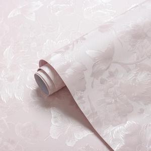 Erfoni 118"x15.7" Pink Wall Paper Embossed Floral Peel and Stick Wallpaper Light Pink Flower Textured Embossed Contact Paper DIY Removable Self Adhesive Wallpaper for Countertop Cabinets Decor