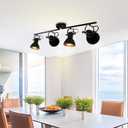 4-Light Track Lighting Kit 36" Kitchen Track Lighting Fixtures Ceiling with 4 Rotatable Light Heads, Track Lights Ceiling Mount Industrial Track Light for Living Room Bedroom Bar Hallway Office