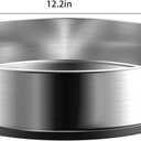 VAEHOLD Pantry Cabinet Lazy Susan Stainless Steel Black Spice Rack Turntable - Decorative Trays Storage Containers Organizer for Kitchen Cabinet, Snacks, Bathroom (12 inches)