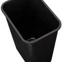 Amazon Basics Rectangular Commercial Office Wastebasket, Easy to Clean, Space-Saving, 10 Gallon, Black