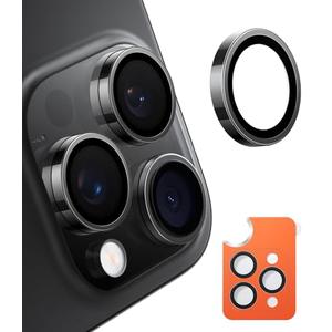 TORRAS 3-Year Ultimate Durability 9H+ glass for iPhone 16 Pro Max/16 Pro Camera Lens Protector [1:1 Invisible Fit & Ultra Clarity] Camera Protector 16 Pro Max/16 Pro Tempered Glass, Black Titanium