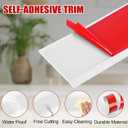 Wall Baseboard Molding Trim 4 Inch x 26 Feet Peel and Stick Trim Molding Flexible Self-Adhesive Vinyl Cove Base Trim Strip for Wall, Floor, Corner and Home Decor, White