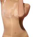 ZCGFKANYU Women Shiny Bodystockings Seamless Full Body Stockings 8D Lingerie Bodysuit (Brown)