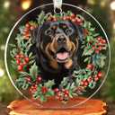 2 x Pawzity Rottweiler Ornament - Rottweiler Christmas Ornaments - Dog Gifts for Women Men, Dog Lovers Gifts - Dogs Ornaments 2025 - Acrylic Christmas Hanging Ornament 2025