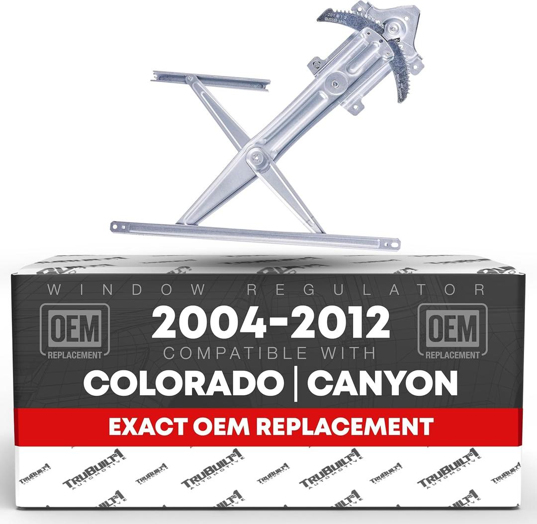 Manual Window Regulator Upgraded Metal, Front Driver - Compatible with 2004-2012 Chevrolet Colorado; 04-12 GMC Canyon, 06 Isuzu i-280, 07-08 Isuzu i-290, 06 i-350, 07-08 i-370 - OEM 97247753, 749-260