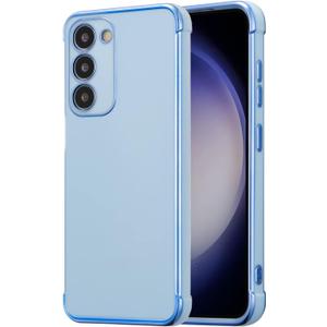 RALEAVO for Samsung Galaxy S23 Case Luxury Plating Case Cover Slim Lightweight Glossy Bling Phone Case Soft TPU Shockproof Bumper Case Electroplated Case,Blue