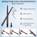 2PCS Brown Mascara for Older Women 60 Plus and Eyeliner Pencil Set,Mascara Volume and Length for Mature Women,Cream Eye Liner Gel Pencil,Waterproof Smudge Proof Long Lasting