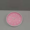 PATIKIL 8 Inch Wall Clock, 3D Number Quartz Battery Operated Silent Non-Ticking Round Wall Clocks for Office Bedroom Decorative, Pink