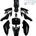 CRF50 Plastics Kit Pit Bike Parts Fairings Fenders for HONDA CRF50F CRF 50 XR50 SSR 110 SSR 125 Coolster 125 Baja DR70 and Similar Trail Dirt Bike 50cc-160cc (JM007-BLACK)