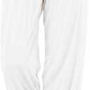 AvaCostume Women's Modal Yoga Pants Loose Harem Pants Soft Pilates Dance Joggers Lightweight Lounge Pajama Bottoms (White, L)