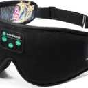 Sleep Headphones, Bluetooth Eye Mask for Sleeping, Sleep Mask with Bluetooth Headphones (Dark Black & Brown)