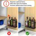 YIGII 3 Pack Adhesive Cabinet Organizer - Wall Mounted Pantry Door Organizer Bin Holder for Tupperware Lid Kitchen Wall Under Sink Basket Slim Space Black Stainless Steel