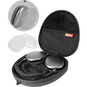 Travel Case for Apple AirPods Max - Portable Hard Carrying Bag with TPU Case Cover for Air Pod Max Headphones - Protective Kit Support Sleep Mode (Dark Gray)