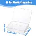 Kifmurase 30Pcs Clear Plastic Beads Storage Containers Box with Lid, 4.5x3.4 Inches Clear Rectangle Box, Plastic Crayon Boxes with Lid, Mini Storage Containers for Small Items, Crafts, Jewelry