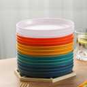 10 Pack 6 inch Unbreakable Wheats Straw Plates Reusable Plate Set - Dishwasher & Microwave Safe for Dinner Dishes Salad Pasta Safe Healthy Dinner Plates kit Plastic Plates Reusable (White)