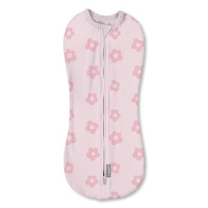Swaddleme Original Baby Swaddling Blanket - Self-Soothing, Cotton Baby Swaddle with Zipper - Wearable Sleep Blanket, Birdie Front/Stripes Back, 0-2 M