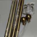 2 Pack Warm Gold Curtain Rods for Windows 48 to 84 Inch 1" Diameter Adjustable Heavy Duty Brass Window Curtain Rod with Metal Finials for Living Room Bedroom Farmhouse Kitchen Outdoor