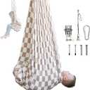 Bouncee Sensory Swing I 55"x60" Indoor or Outdoor Hammock I Special Needs I Autism Sensory I Relaxing Calming Pod I Holds up to 200 Pounds I Tan