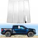BASIKER Chrome Silver Door Pillar Trim Fit for 2015-2021 Ford F150 | 4PCS Pillar Covers Anti-Scratch Rustproof Stainless Steel Exterior Window Molding Trim, Post Decor Protective Accessories