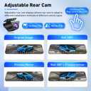 Mirror Dual Dash Camera,4K and 2.5K Dash Cam with Voice Control Rear View Mirror Camera and WiFi,GPS Dashcam for Cars with WDR Night Vision, G-Sensor, 24 Parking Monitor ABS (Include 64GB Card)